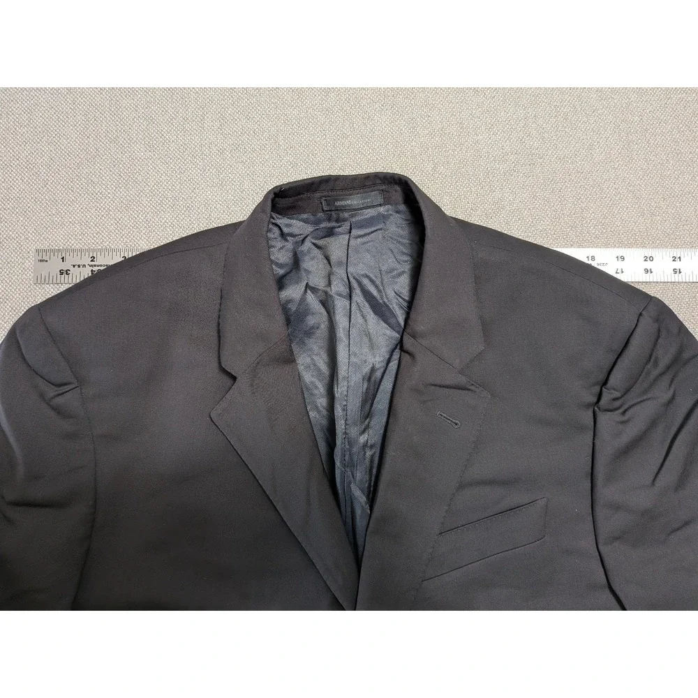 Armani Men's Suit Jacket Navy Blue USA 42R Italy 56 Wool Notch Lapel G Line Prom